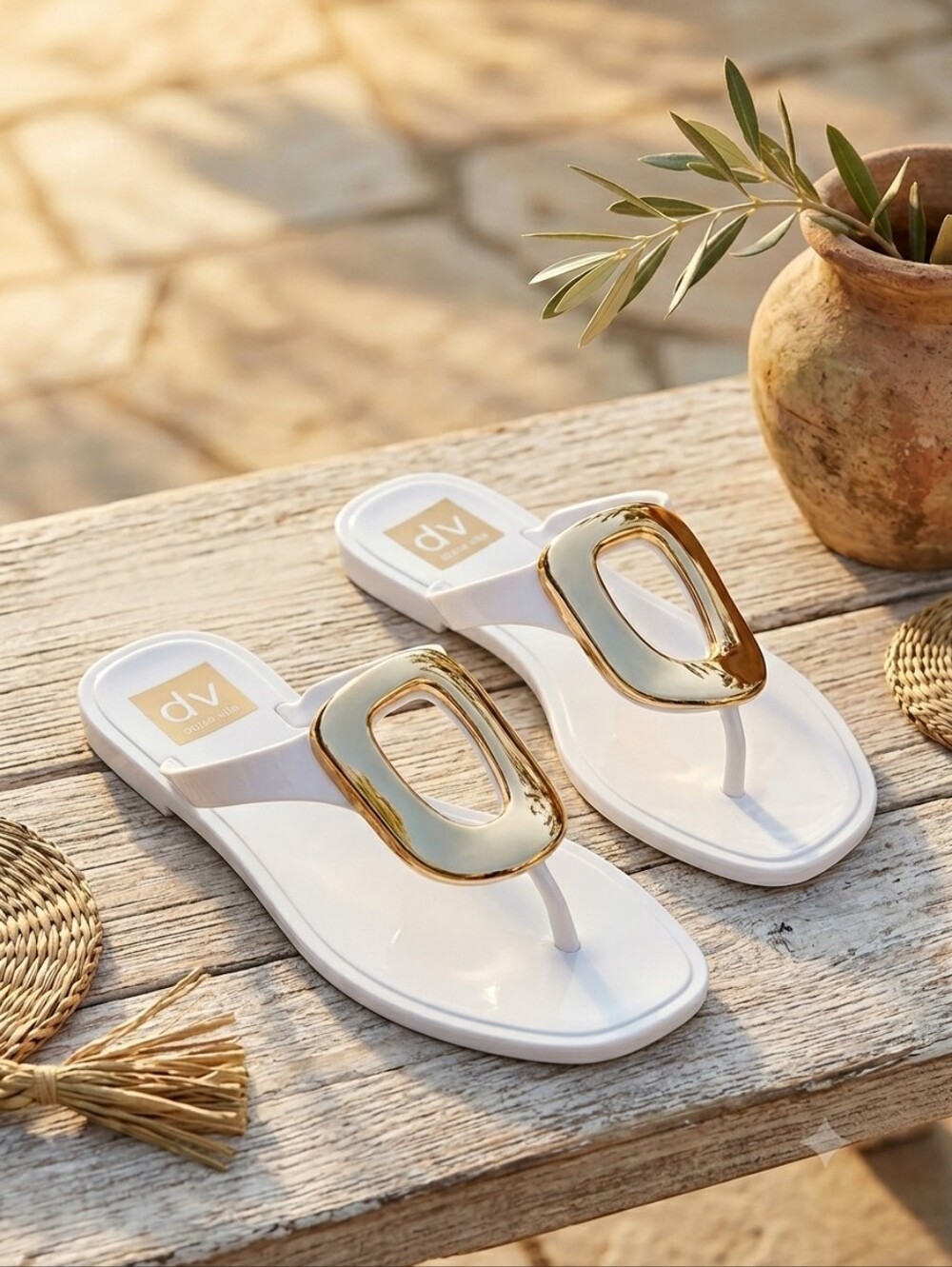 DV by Dolce Vita Women's White Jameson Flip Flop Thong Sandal Size 6